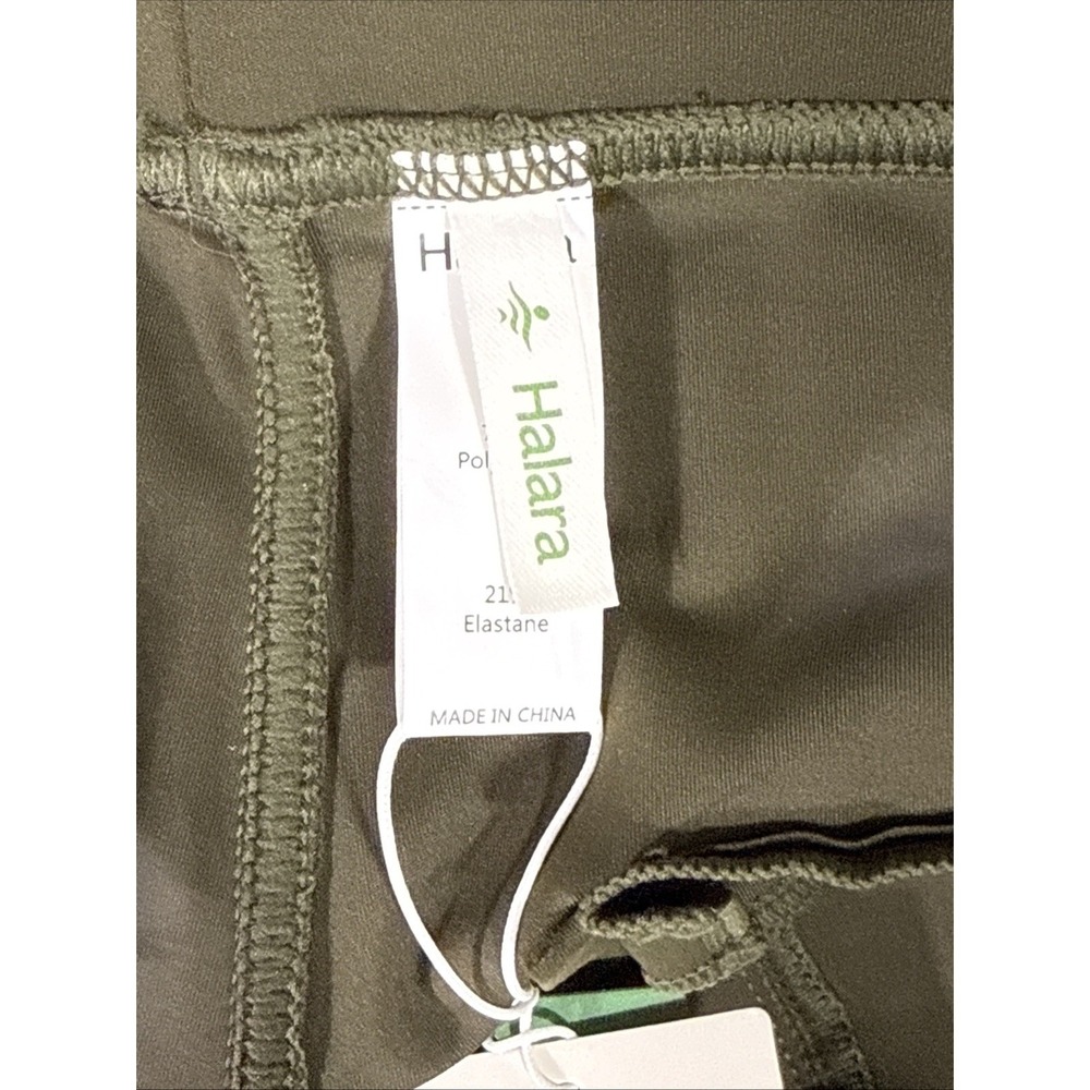 Halara Halotek Air Pants Womens Size Large Earthy Green Wide Leg Stretch Boho - Picture 9 of 13